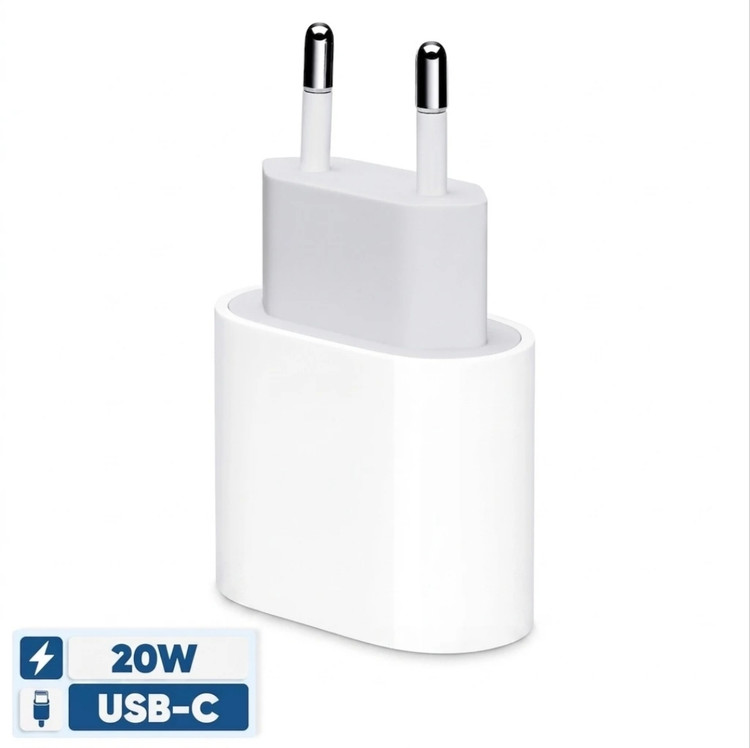 شارژر دیواری ۲۰ وات اپل ۲پین(صدرتل)USB-C (اصلی)